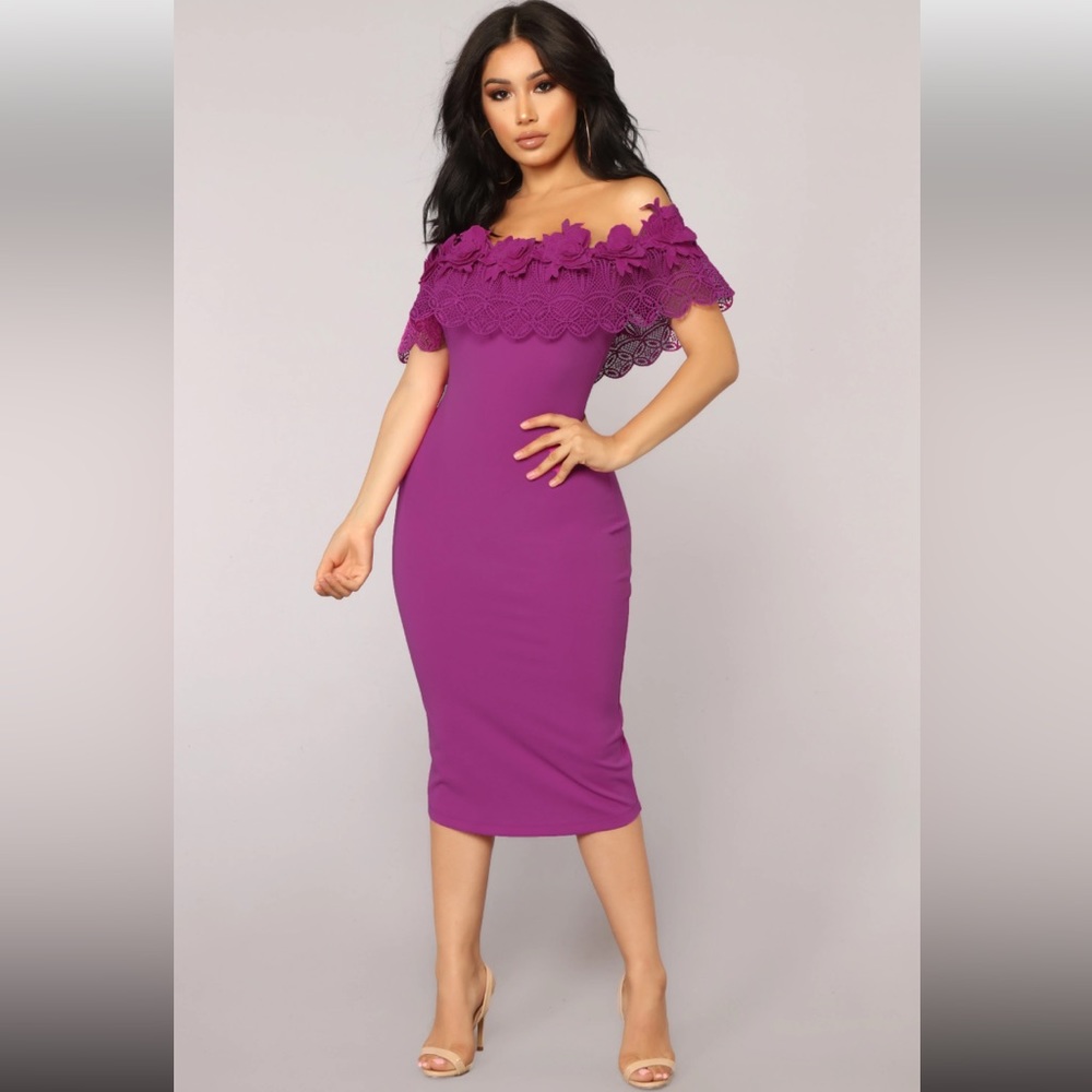 Fashion Nova Midnight in Moscow Dress- Orchid